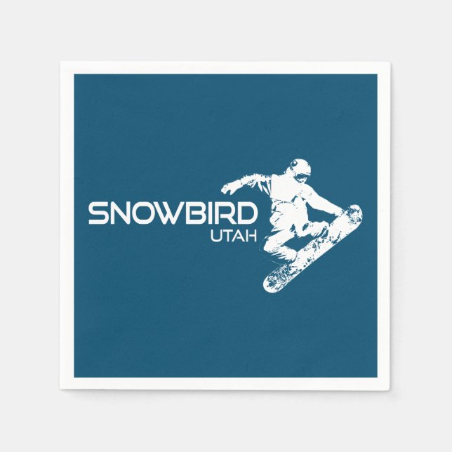 Snowbird Utah Snowboarder Napkins (Front)