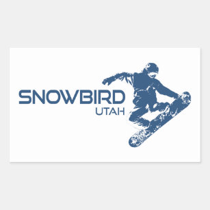 Snowbird Utah Snowboarder Rectangular Sticker