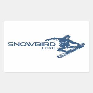 Snowbird Utah Snowboarder Rectangular Sticker