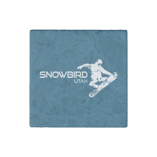 Snowbird Utah Snowboarder Stone Magnet (Front)