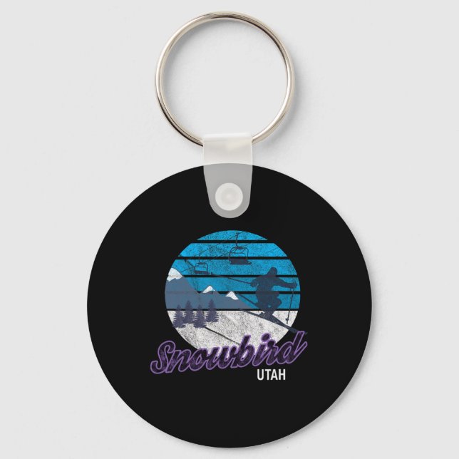 Snowbird Utah Usa Ski Resort Snowboarding  Keychain (Front)