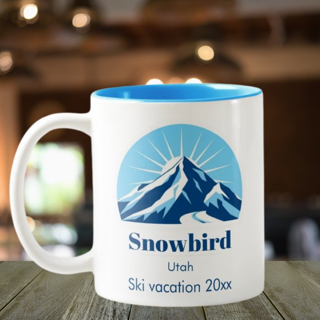 Snowbird Utah USA ski souvenir coffee Two-Tone Coffee Mug (Creator Uploaded)