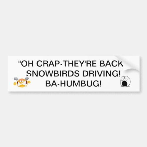 SNOWBIRDS BACK DRIVING THERE GOES THE ROADS BUMPER BUMPER STICKER