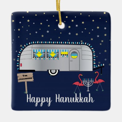 Snowbirds Hanukkah Ceramic Ornament