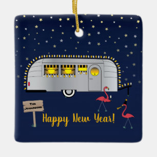 Snowbird's New Year Ceramic Ornament