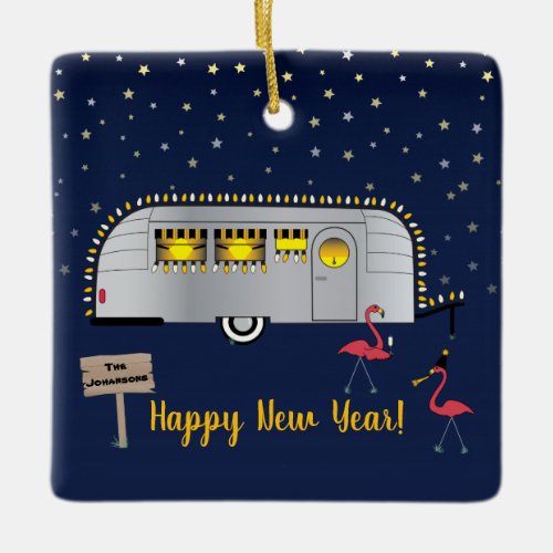 Snowbirds New Year Ceramic Ornament