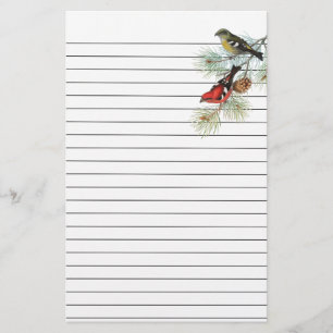 Snowbirds on Blue Lined Paper