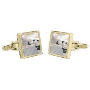 snowboard-6 gold cufflinks