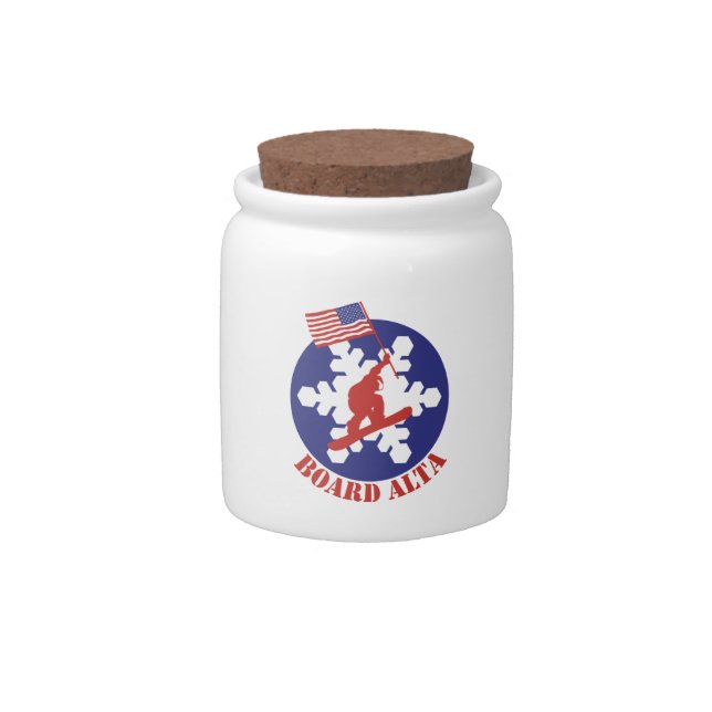 Snowboard Alta Candy Jar (Front)