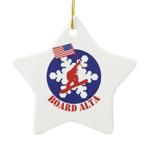 Snowboard Alta Ceramic Ornament