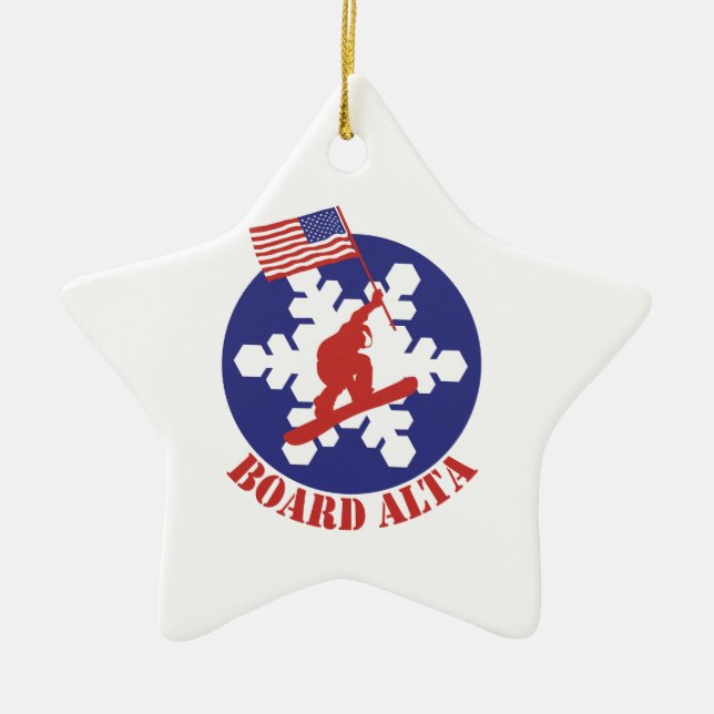 Snowboard Alta Ceramic Ornament (Front)