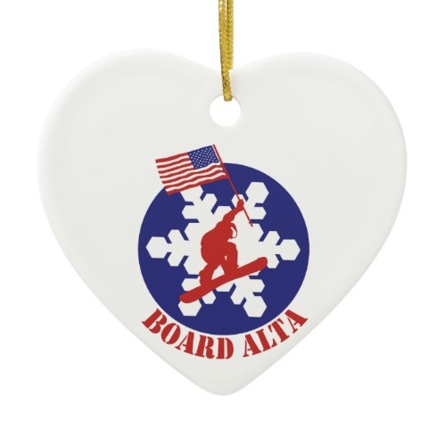 Snowboard Alta Ceramic Ornament