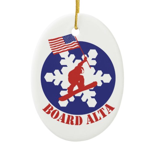 Snowboard Alta Ceramic Ornament