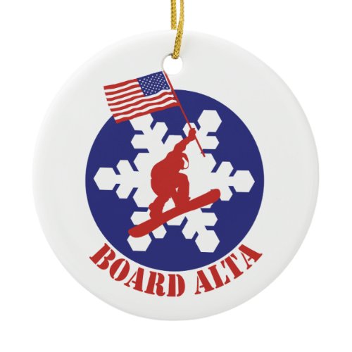 Snowboard Alta Ceramic Ornament