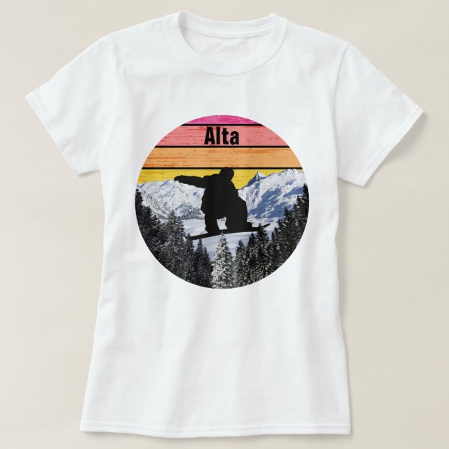 Snowboard Alta Ski Sport Field Mountain Slopes T-Shirt (Design Front)