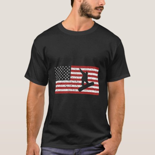 Snowboard American Flag Snowboarding Gift _ Unisex T_Shirt