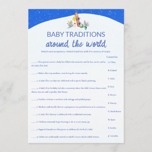 Snowboard Baby Shower Traditions Around the World  Advice Card