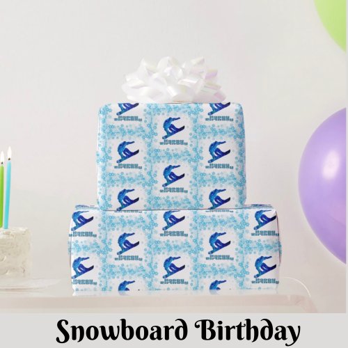 Snowboard Birthday Gift Wrapping Paper