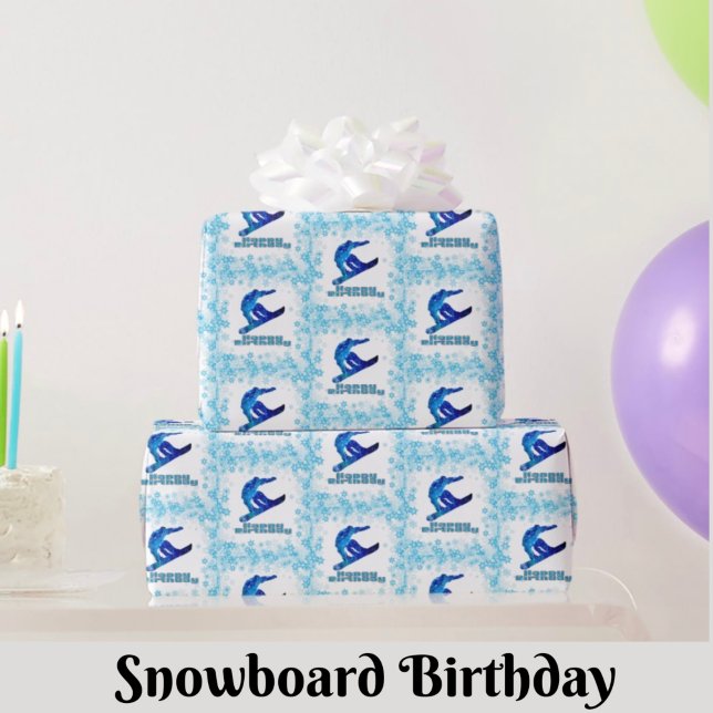 Snowboard Birthday Gift Wrapping Paper (Creator Uploaded)