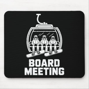 Snowboard Board Meeting Ski Lift Funny Skier For M Mouse Pad