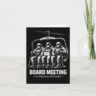 Snowboard board meeting ski lift skier winter card