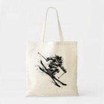 Snowboard Brush Art - Skier Women - No Japow Logo