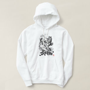 Snowboard Brush Art - Snowboarder Dog Shiba Inu Hoodie
