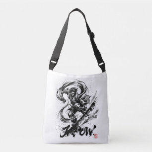 Snowboard Brush Art - Snowboarder Fujin God Crossbody Bag