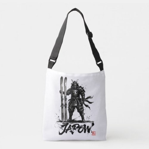 Snowboard Brush Art - Standing Samurai Ski Crossbody Bag