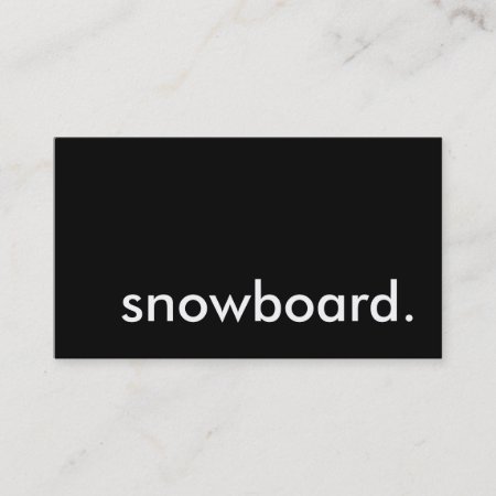 Snowboard. Business Card