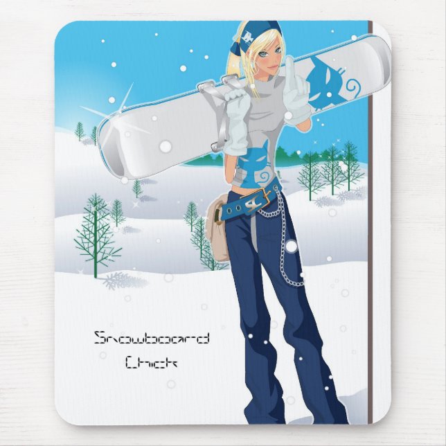 Snowboard Chick Mouse Pad (Front)