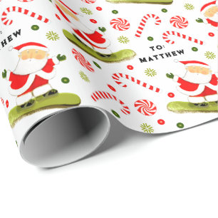 Snowboard Christmas Gift Wrapping Paper