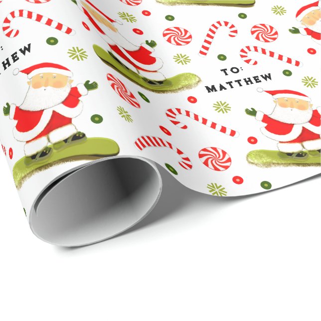 Snowboard Christmas Gift Wrapping Paper (Roll Corner)
