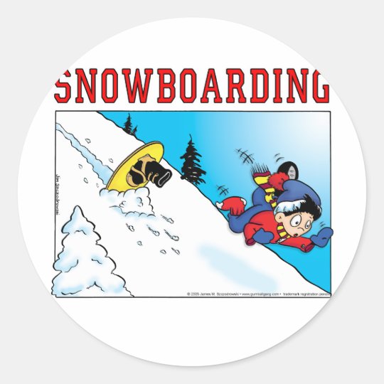Snowboard Classic Round Sticker