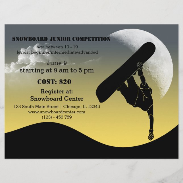 Snowboard competition flyer (Front)