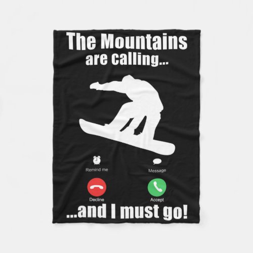 Snowboard Cool Retro Boarder Graphic Snowboarding  Fleece Blanket