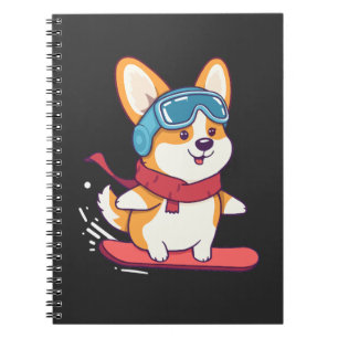 Snowboard Corgi Perfect for Dog Lovers Notebook