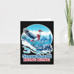 Snowboard Crane In Hong Kong Blue Skyline  Card