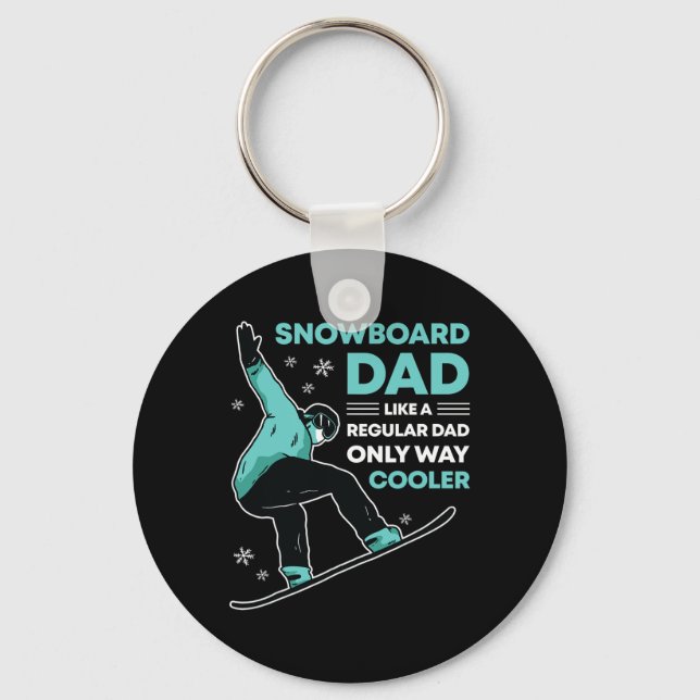 Snowboard Dad Funny Cute Winter Snowboarding Gift  Keychain (Front)