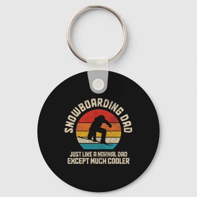 Snowboard Dad Snowboarder Funny Vintage Snowboard  Keychain (Front)