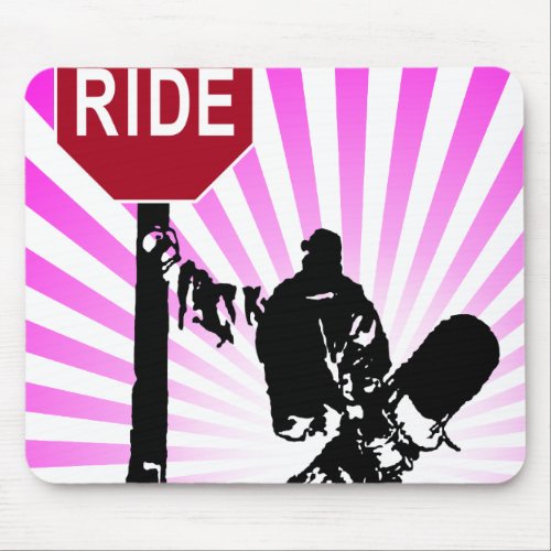 snowboard directions mouse pad