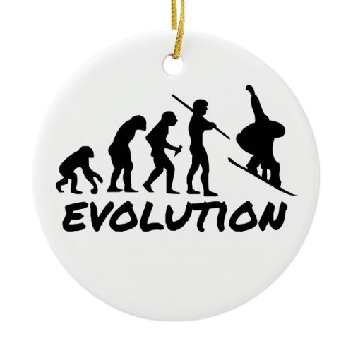 Snowboard Evolution Ceramic Ornament