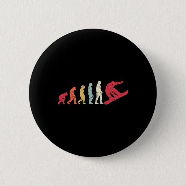 Snowboard Evolution Of Man Boarder Monkey Ape To S Button (Front)
