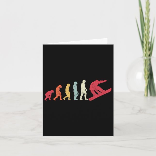 Snowboard Evolution Of Man Boarder Monkey Ape To S Card (Front)