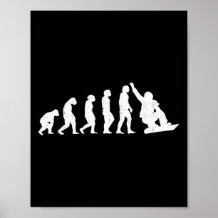 Snowboard Evolution Of Man Boarder Monkey Ape To S Poster