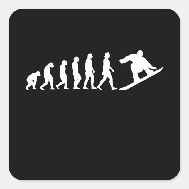 Snowboard Evolution Snowboarding Gift Square Sticker (Front)