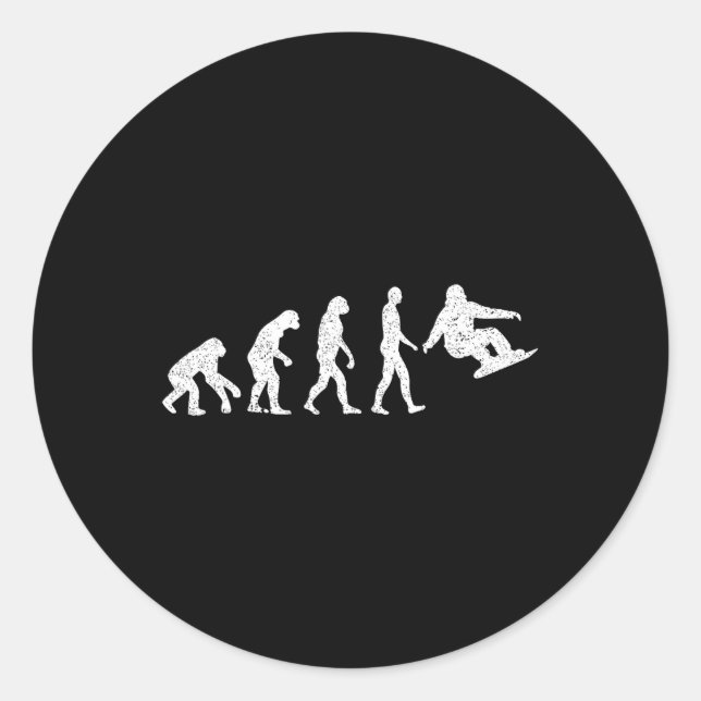 Snowboard Evolution – Snowboarding Lovers Winter S Classic Round Sticker (Front)