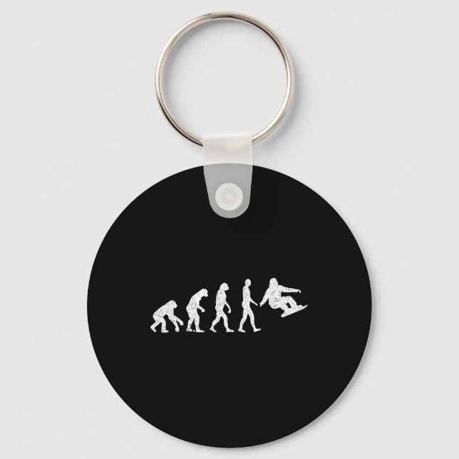 Snowboard Evolution – Snowboarding Lovers Winter S Keychain (Front)