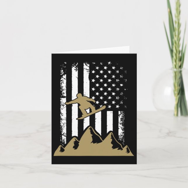 Snowboard Flag Winter Snowboarding Sport Ski Gift  Card (Front)