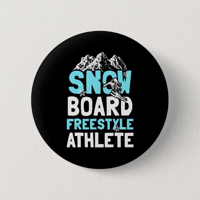 Snowboard Freestyle Athlete Button (Front)